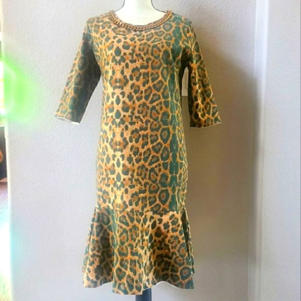 Jijil Leopard Sweatshirt Dress size 4 40 IT S NEW